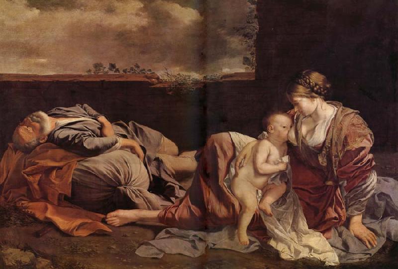 Orazio Gentileschi Le Repos de la Sainte Famille pendant la fuite en Egypte